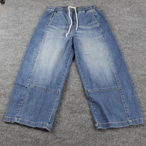 Pilcro Jean Medium The Izzie Relaxed Pull on Barrel Leg Blue Denim Casual Boho - Picture 6 of 16